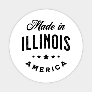 Made In Illinois, USA - Vintage Logo Yellow Magnet